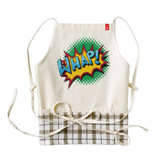 Pop Art Comic Style Whap! Zazzle HEART Apron