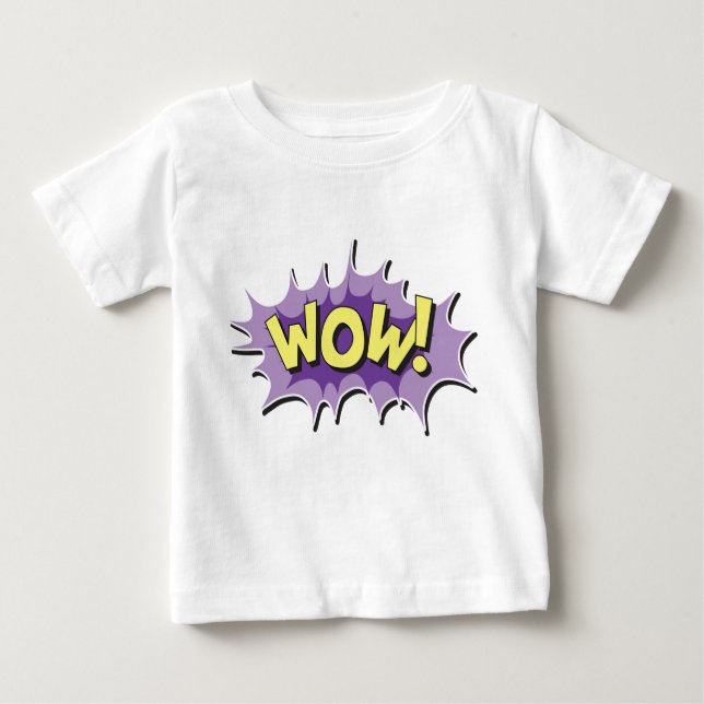Pop Art Comic Style Wow Baby T-Shirt (Front)