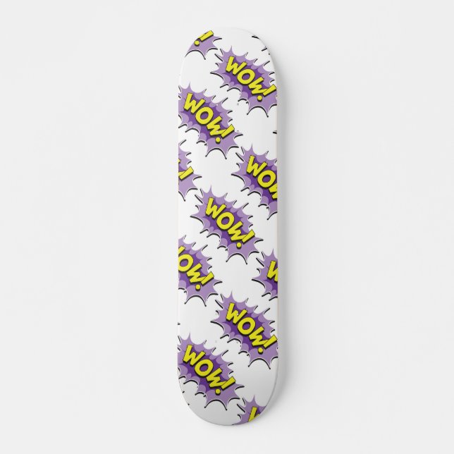 Pop Art Comic Style Wow Skateboard Deck (Front)