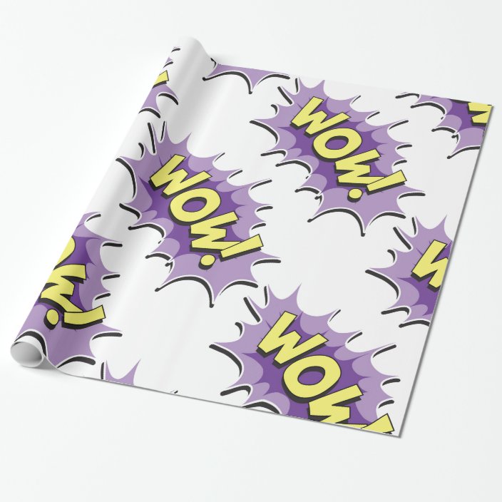Pop Art Comic Style Wow Wrapping Paper Zazzle