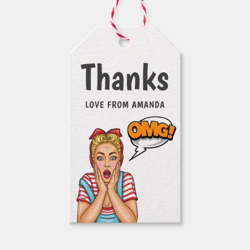 Pop Art Comic Thank You Gift Tags