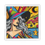 Pop Art Comic Witch Halloween Acrylic Tray