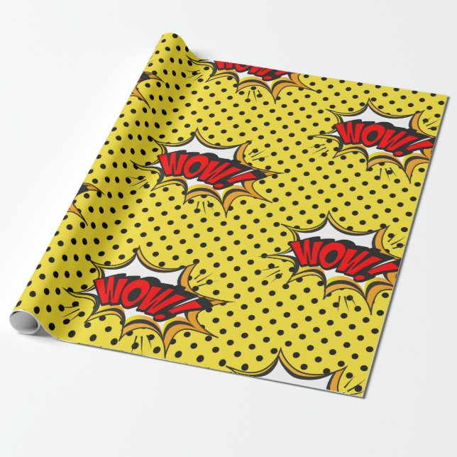 Pop Art Comic Wrapping Paper (Unrolled)