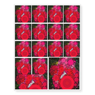Pop Art Concentric Circles Floral Temporary Tattoos