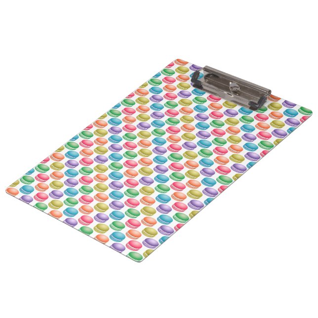 Pop Art Cookies Colorful Macarons Clipboard (Angled)