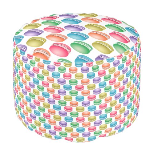 Pop Art Cookies Colorful Macarons Graphic Pouf