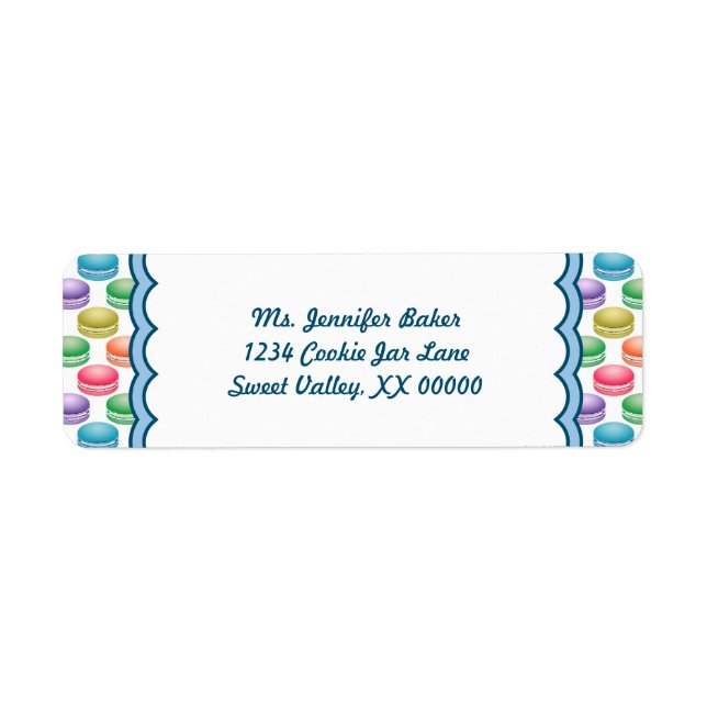 Pop Art Cookies Colorful Macarons Label (Front)