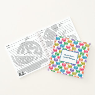 Pop Art Cookies Colorful Macarons Personalized Notebook