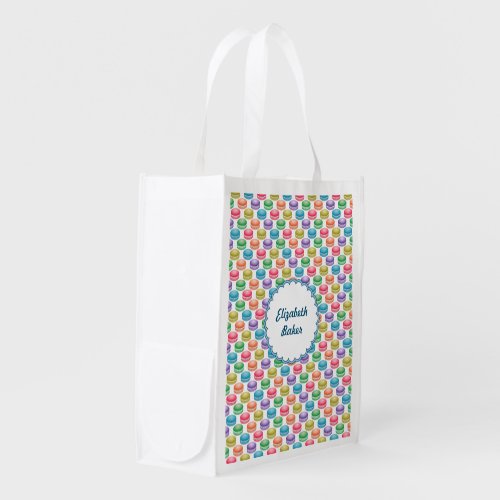 Pop Art Cookies Colorful Macarons Reusable Grocery Bag