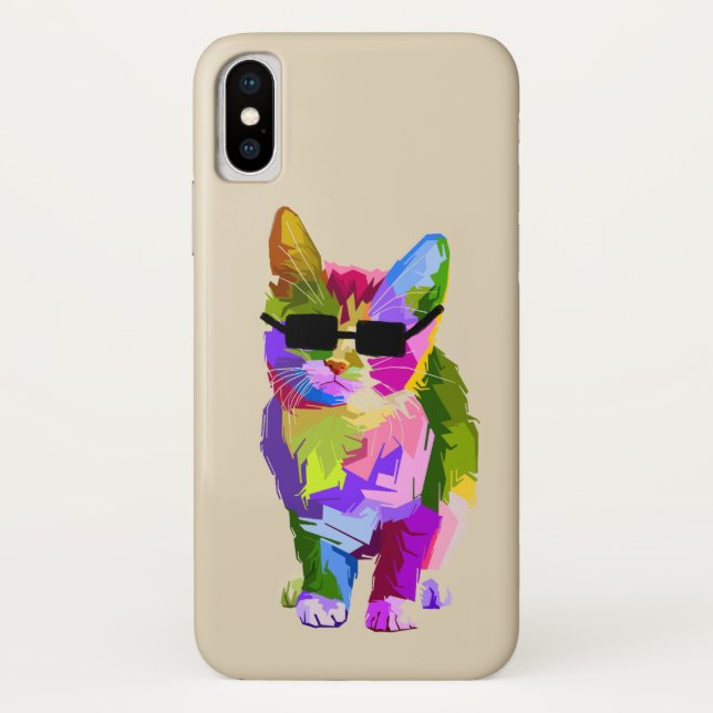 Pop Art cool cat kitty cat art Case-Mate iPhone Case (Back)