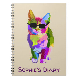 Pop Art cool cat kitty cat art Notebook