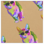 Pop Art cool cat with sunglasses kitty Fabric