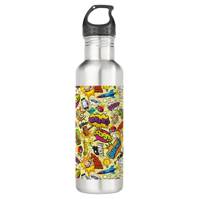 Pop Art Cool Vibes Water Bottle (Front)