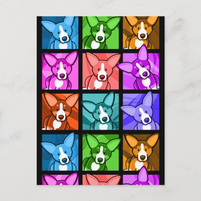 Pop Art Corgi Postcard (Front)