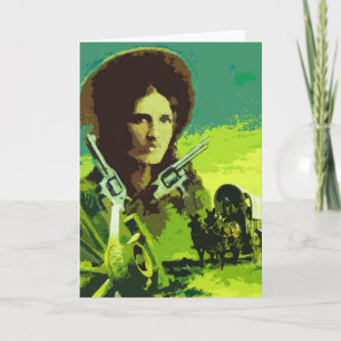 Pop Art Cowgirl Greetings Card