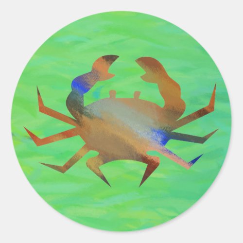 Pop Art Crab Classic Round Sticker