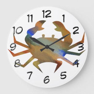 Pop Art Crab Large Clock
