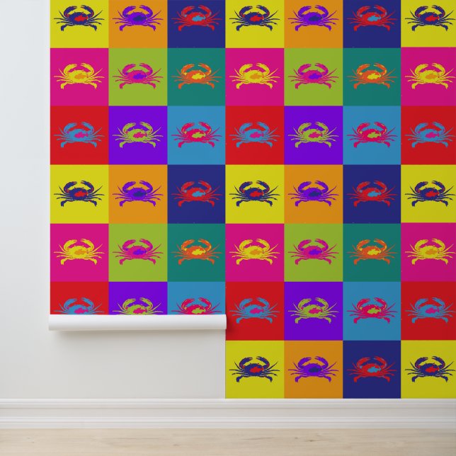 Pop Art Crabs Colourful Retro Style Wallpaper (Application)