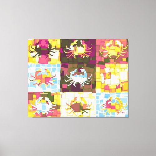 Pop Art Crabs Cubism 2 Canvas Print