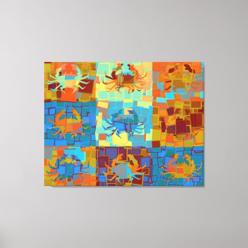 Pop Art Crabs Cubism Graphic Design Canvas Print