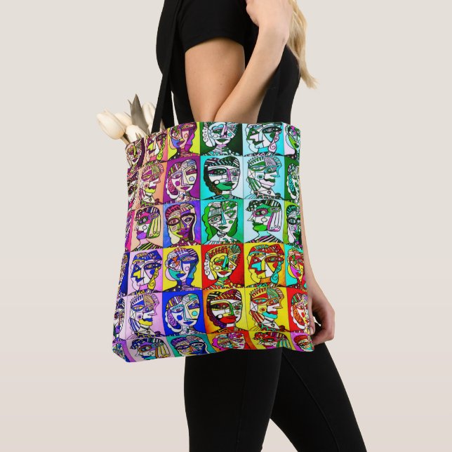 Pop Art Cubist Women Tote Bag (Close Up)