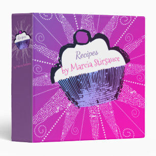 Pop art cupcake baking cookbook recipe binder