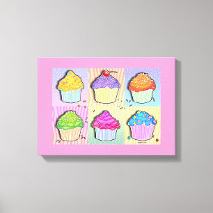 POP ART CUPCAKES Gallery Wrapped Canvas Print