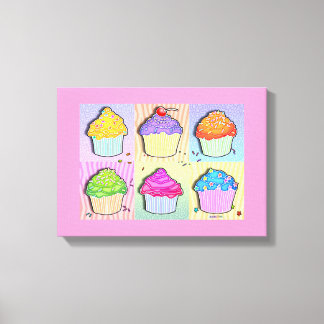 POP ART CUPCAKES Gallery Wrapped Canvas Print