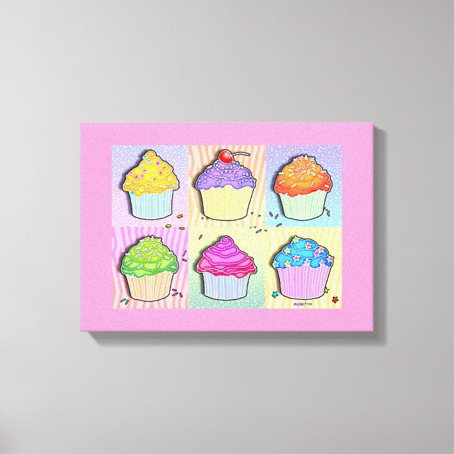 POP ART CUPCAKES Gallery Wrapped Canvas Print (Front)
