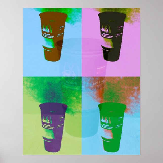 Pop art cups poster (Front)