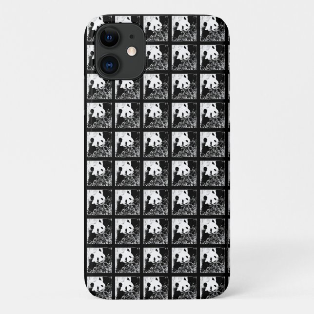 Pop Art Cute Giant Pandas B&W Black and White Case-Mate iPhone Case (Back)