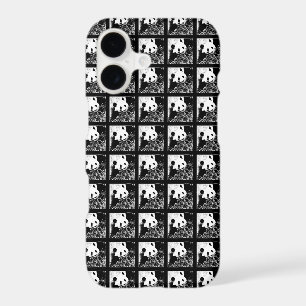 Pop Art Cute Giant Pandas B&W Black and White iPhone 17 Case