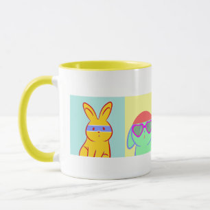 Pop Art Cute Rabbits Mug