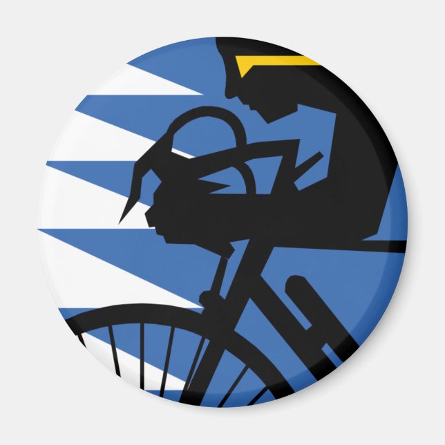 Pop Art Cyclist Magnet (Front)