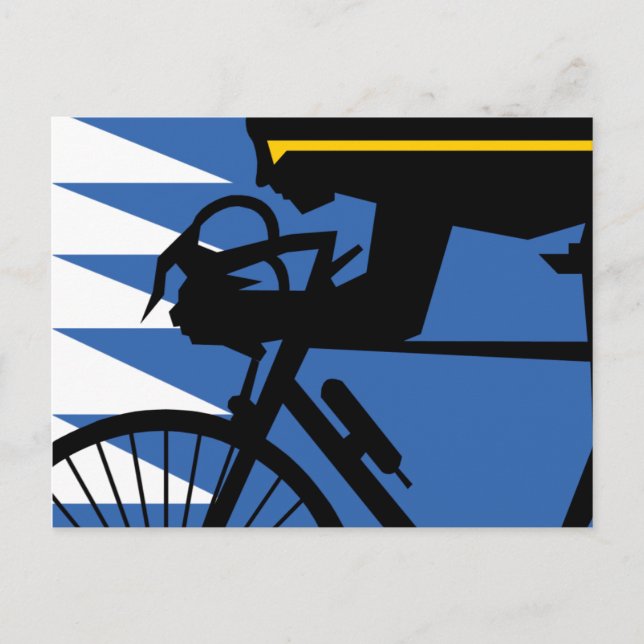 Pop Art Cyclist Postcard (Front)