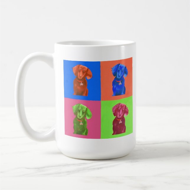 Pop Art Dachshund Coffee Mug (Left)