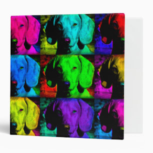 Pop Art Dachshund Doxie Sweet Face Soulful Eyes 3 Ring Binder