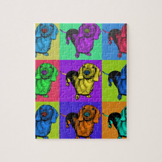 Pop Art Dachshund Panels Jigsaw Puzzle (Vertical)