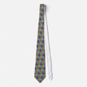 Pop Art Dachsund Doxie Panels Multi-Color Popart Tie