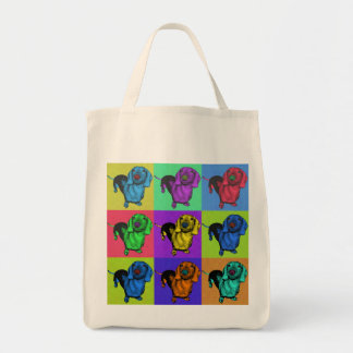 Pop Art Dachsund Doxie Panels Multi-Color Popart Tote Bag