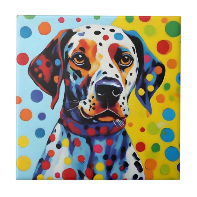 Pop Art Dalmatian Dog Ceramic Tile (Front)