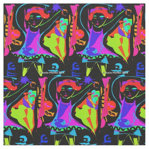 Pop Art Dance Girl Fabric