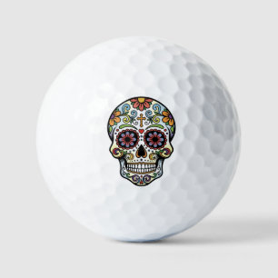 Pop Art Dia de los Muertos Sugar Skull Comic Golf Balls