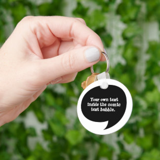 Pop Art Dialogue Bubble Halftone Keychain