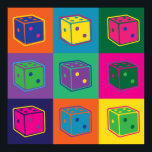 Pop-art Dice Poster<br><div class="desc">Express your love of tabletop gaming with this funky pop-art poster!</div>
