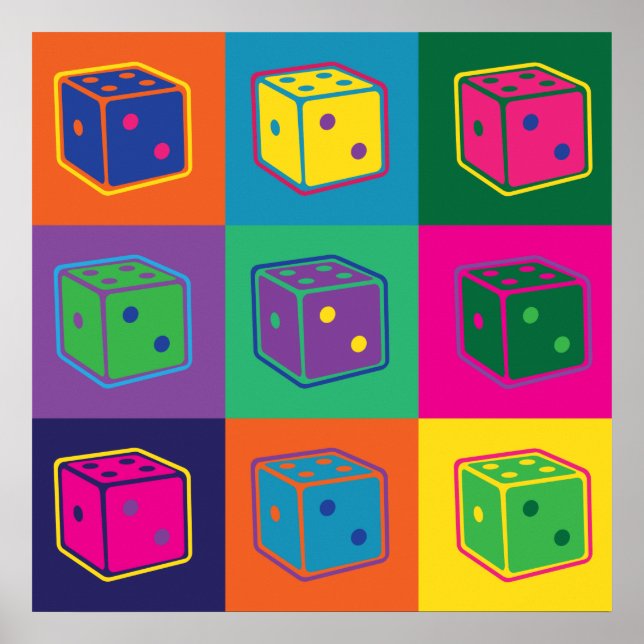 Pop-art Dice Poster (Front)