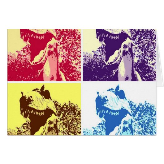 Pop Art Dinosaurs T-Rex Cards (Front Horizontal)