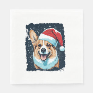 Pop Art Dog Christmas Corgi  Napkins