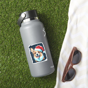 Pop Art Dog Christmas Corgi Sticker