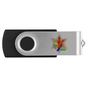 Pop Art Dog Paw Prints Flash Drive